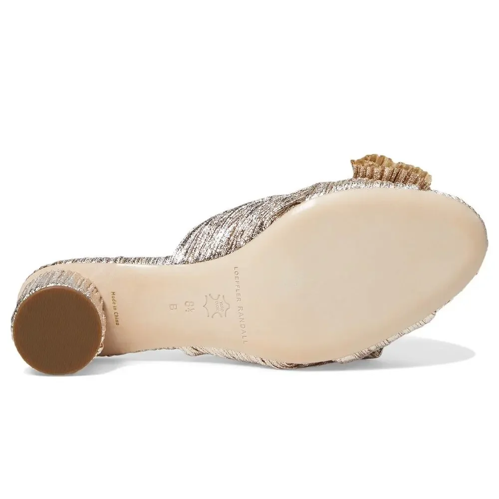 LOEFFLER RANDALL WOMENS EMILIA CHAMPAGNE 9 NARROW HEELS